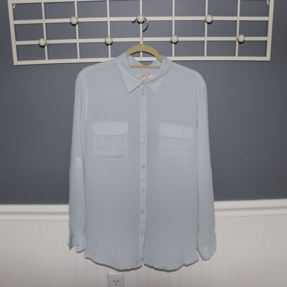 Sheer Button Up Blouse